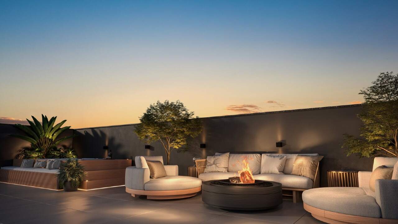 Lounge com paisagismo (imagem ilustrativa)