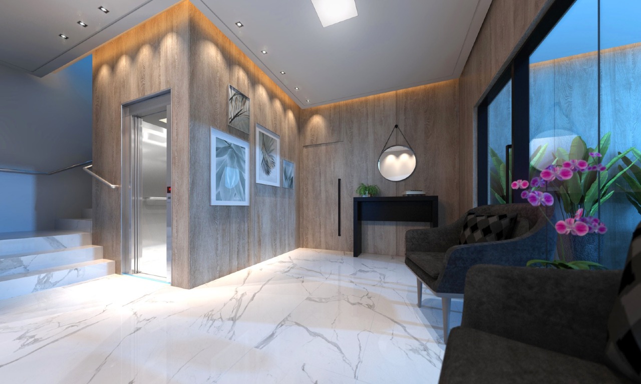 Hall de entrada mobiliado e decorado (imagem ilustrativa)