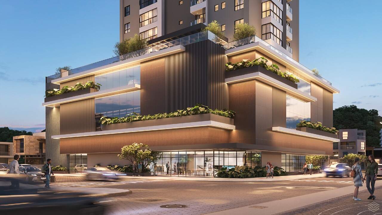 Embasamento do Residencial Positano com terraços ajardinados