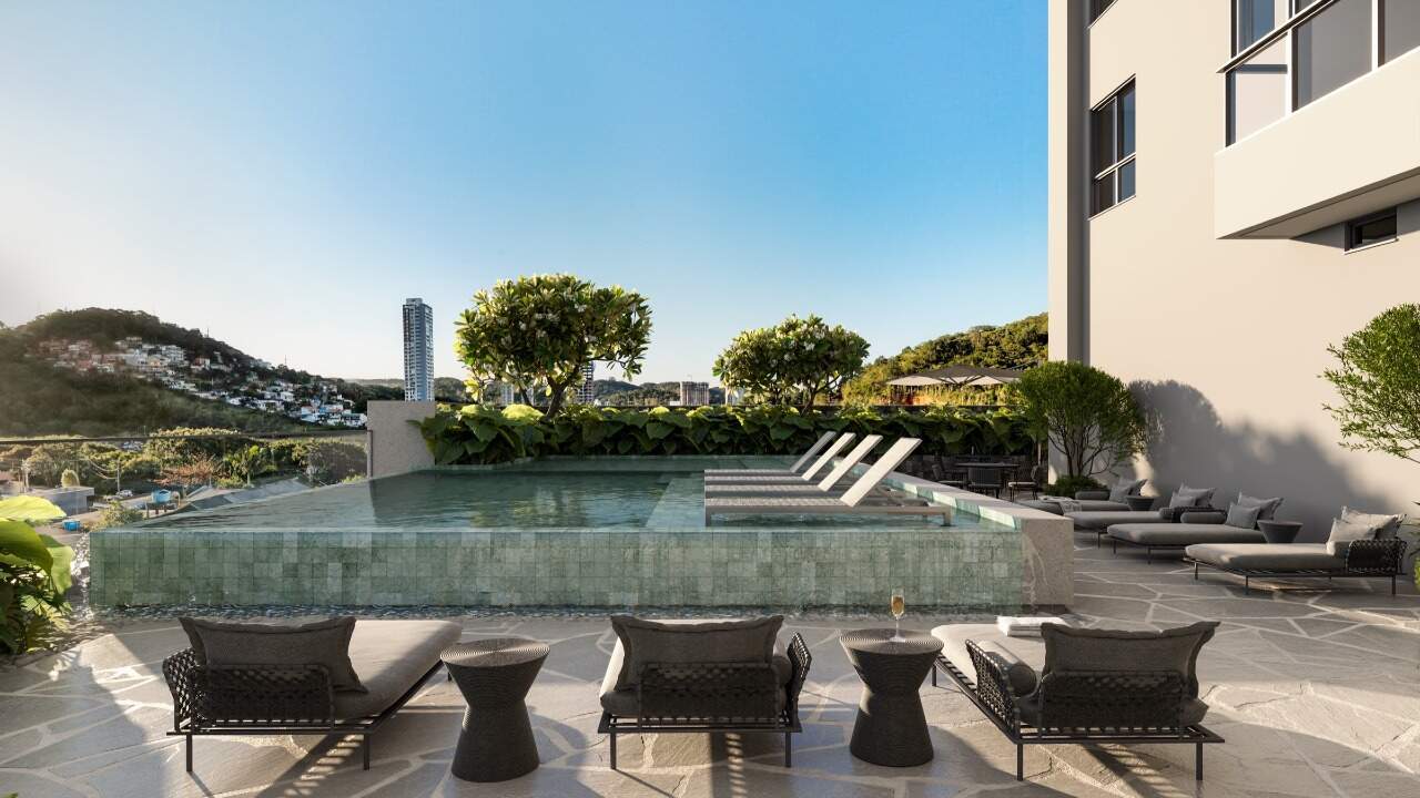 Piscina adulto e infantil no pavimento de lazer do Residencial Positano
