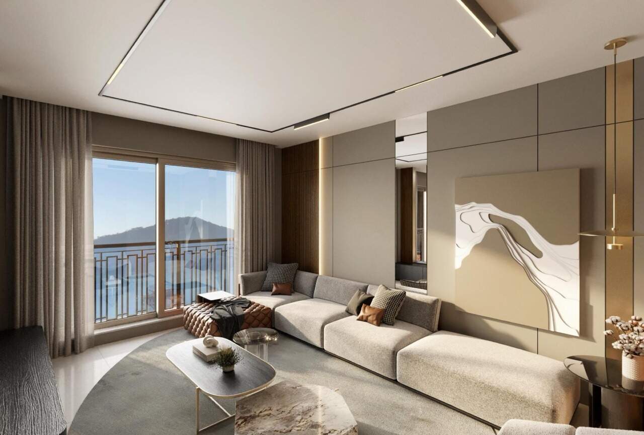 Living do apartamento tipo no tour 360 da Embraed (imagem ilustrativa)