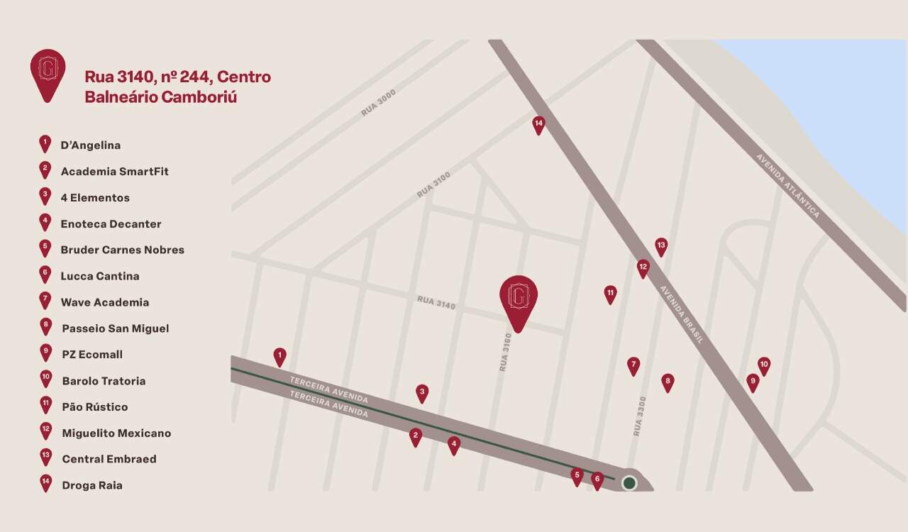 Mapa de localização do Gales Village, entre a Avenida Brasil e a 3ª Avenida