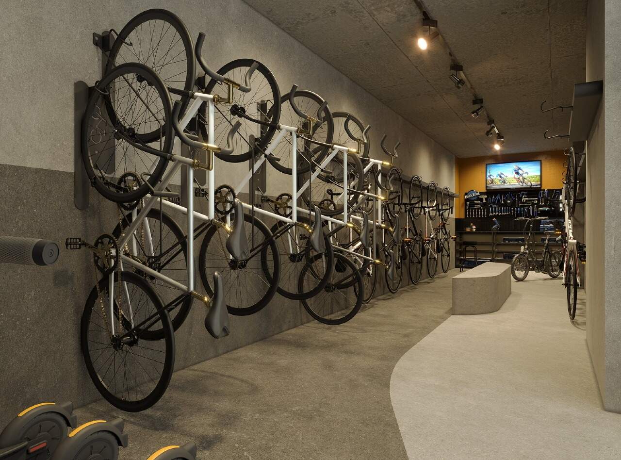 Bicicletário com ferramentaria do Adoratta (imagem ilustrativa)