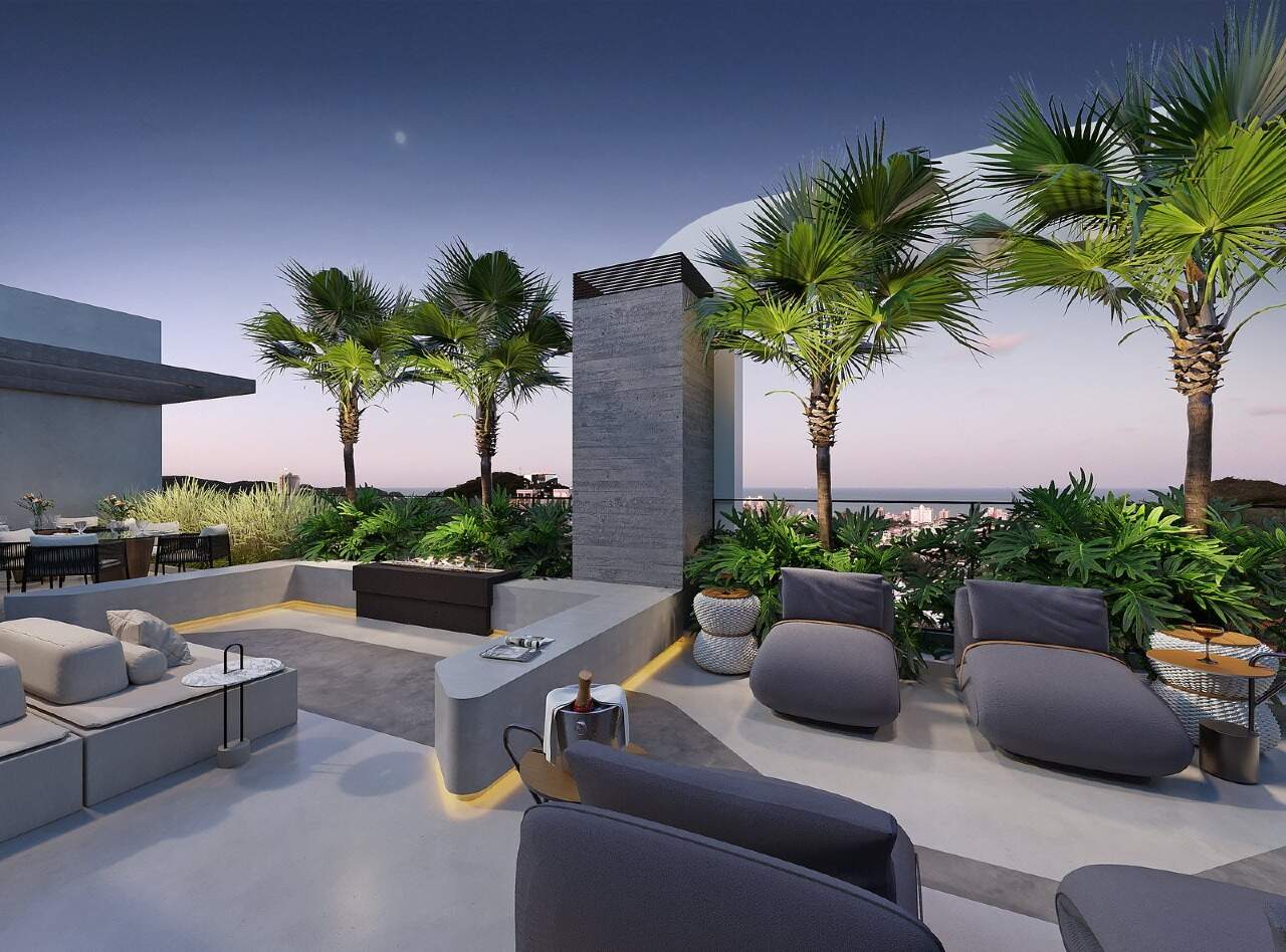 Lounge externo no rooftop do Adoratta (imagem ilustrativa)