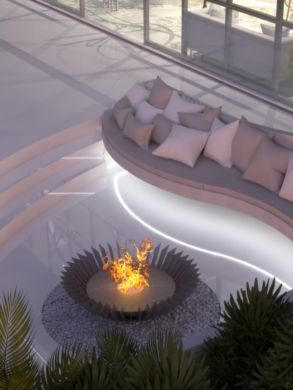 Fire place com lounge circular (imagem ilustrativa)