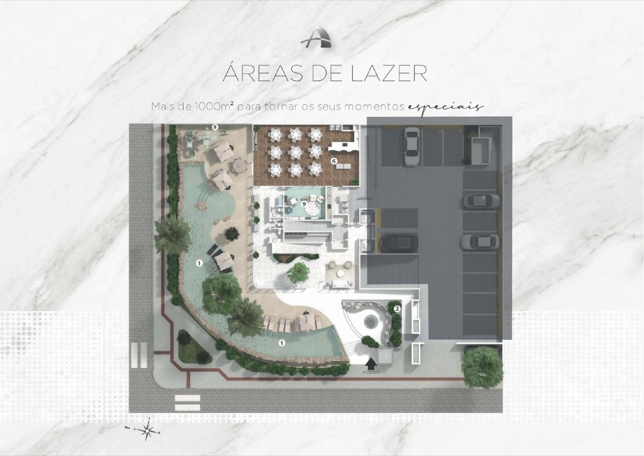 Implantação do térreo de lazer, com mais de 1.000 m² (imagem ilustrativa)