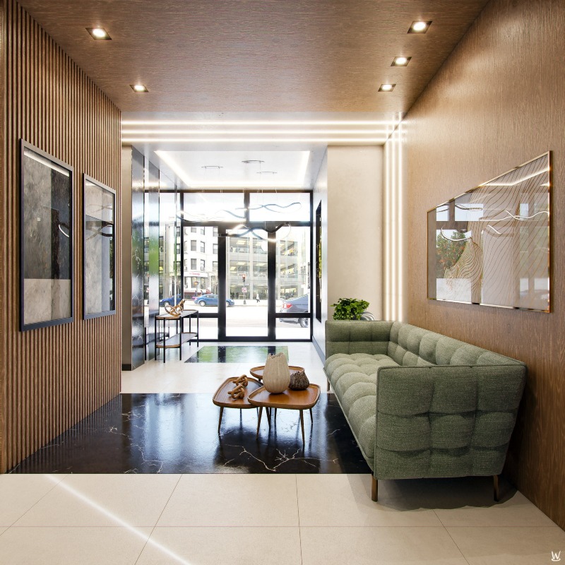 Hall de entrada decorado e mobiliado do NF Reference (imagem ilustrativa)