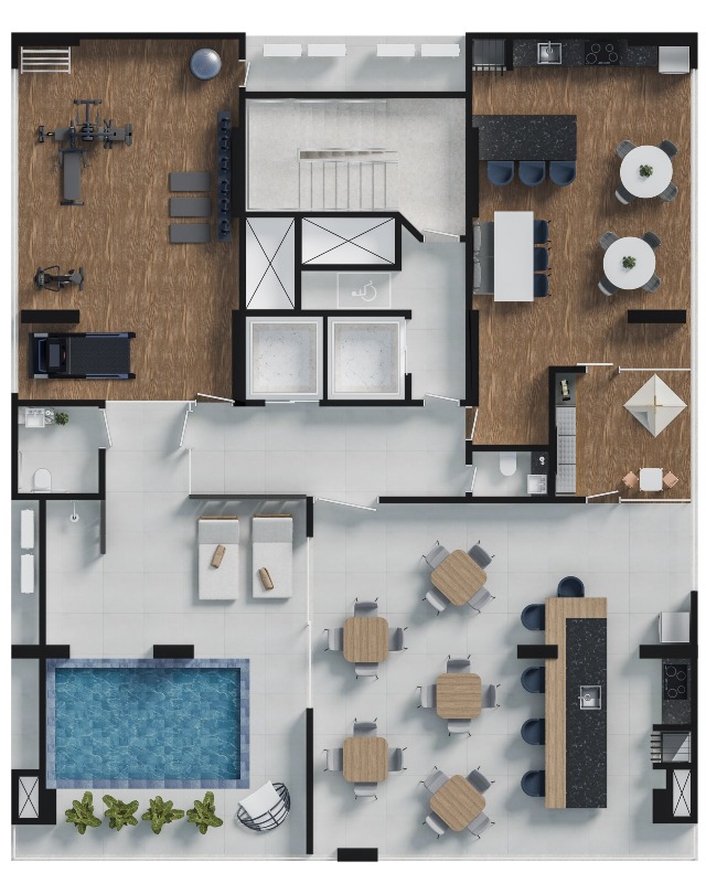 Planta do pavimento de lazer do NF Reference