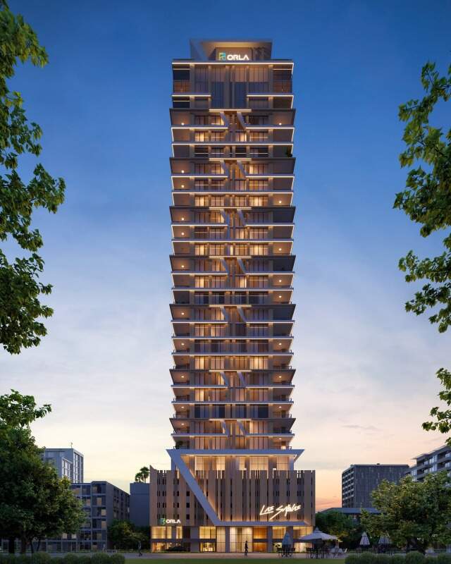 Fachada do Las Salinas Residences ao entardecer, Centro de Balneário Camboriú (imagem ilustrativa)
