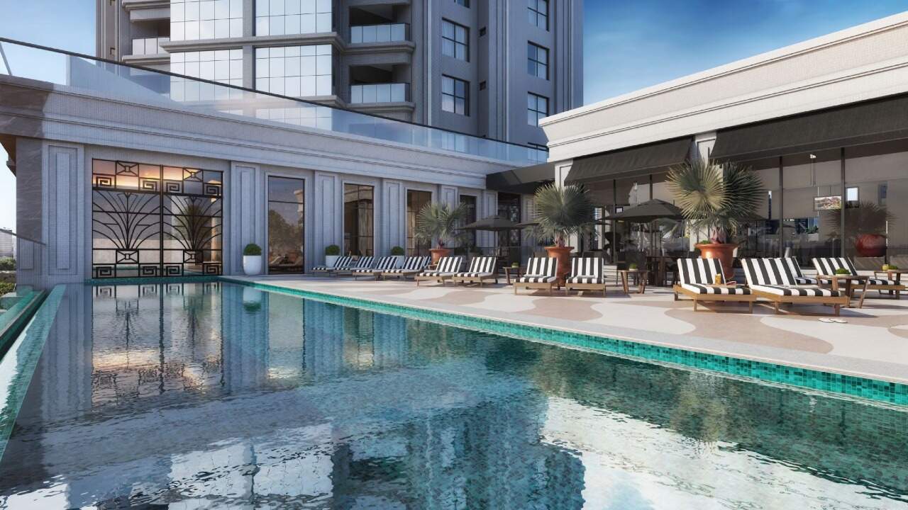 Piscina adulto com borda infinita e deck (imagem ilustrativa)