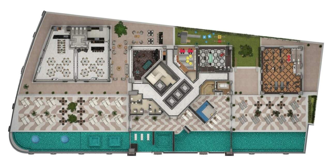 Planta humanizada da área de lazer (imagem ilustrativa)