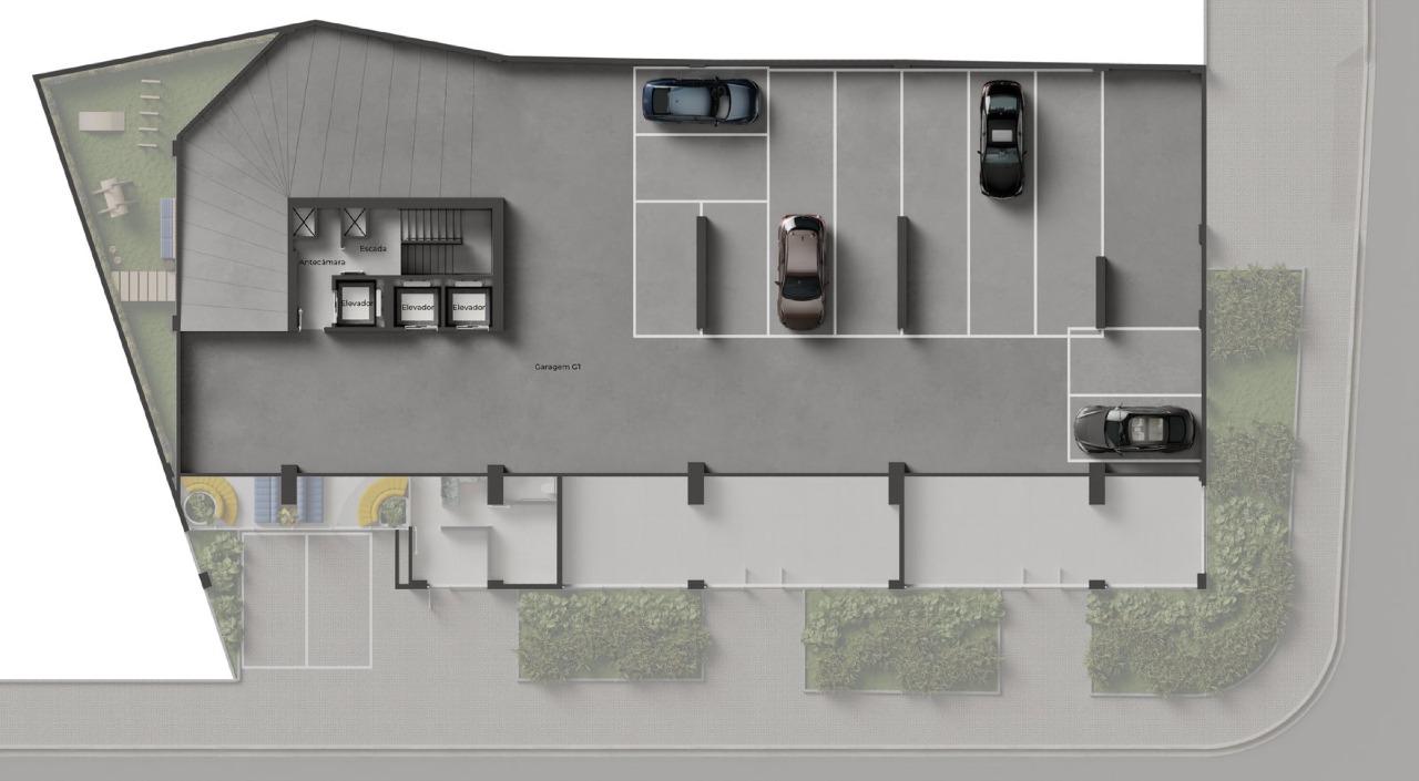 Planta do pavimento de garagem G1 do NF Pulse