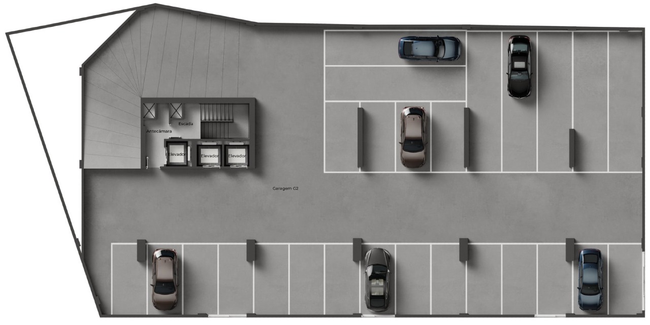 Planta do pavimento de garagem G2 do NF Pulse
