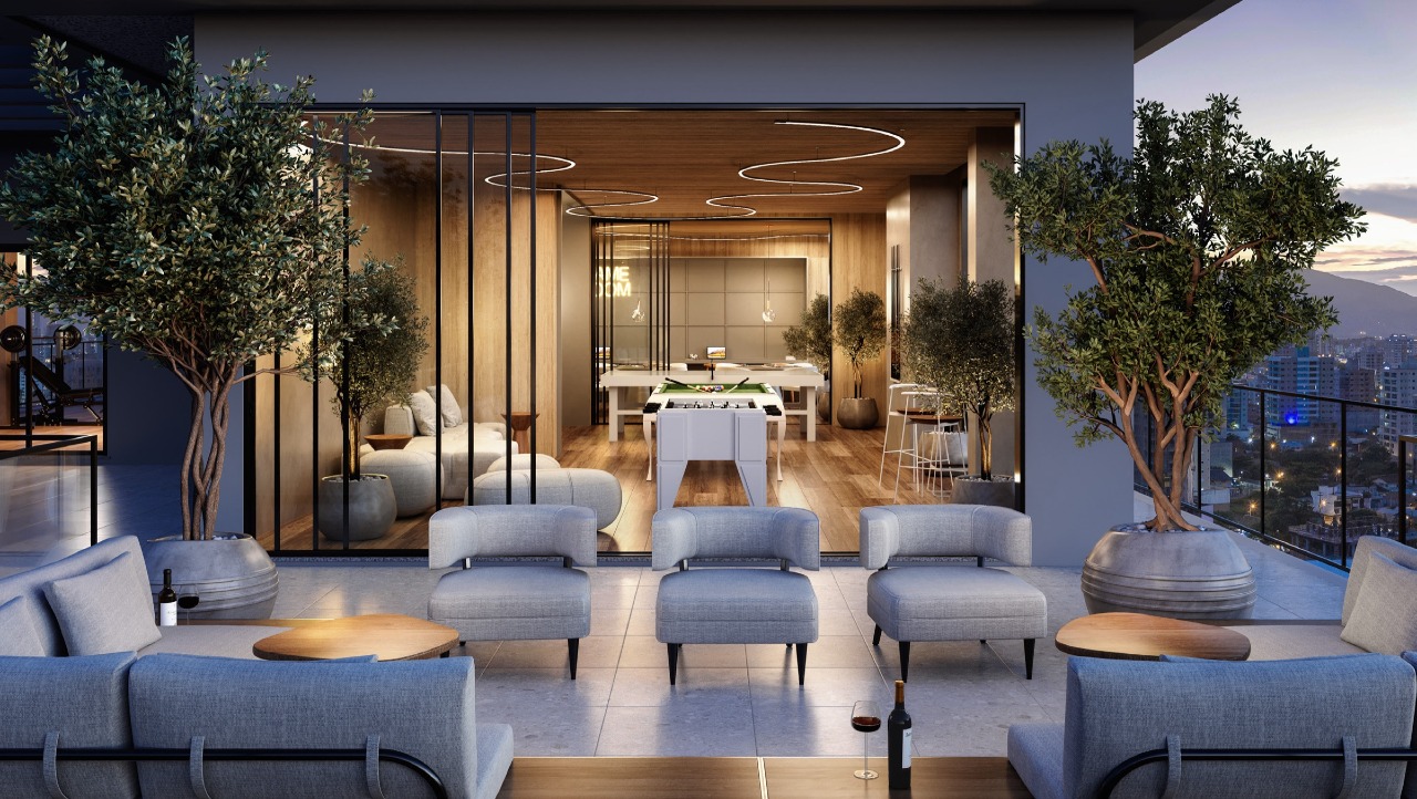 Sala de jogos e lounge do rooftop (imagem ilustrativa)
