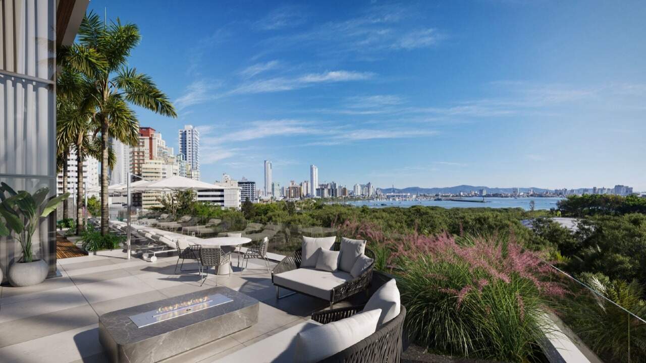 Terraço do lazer com fire place e lounge (imagem ilustrativa)