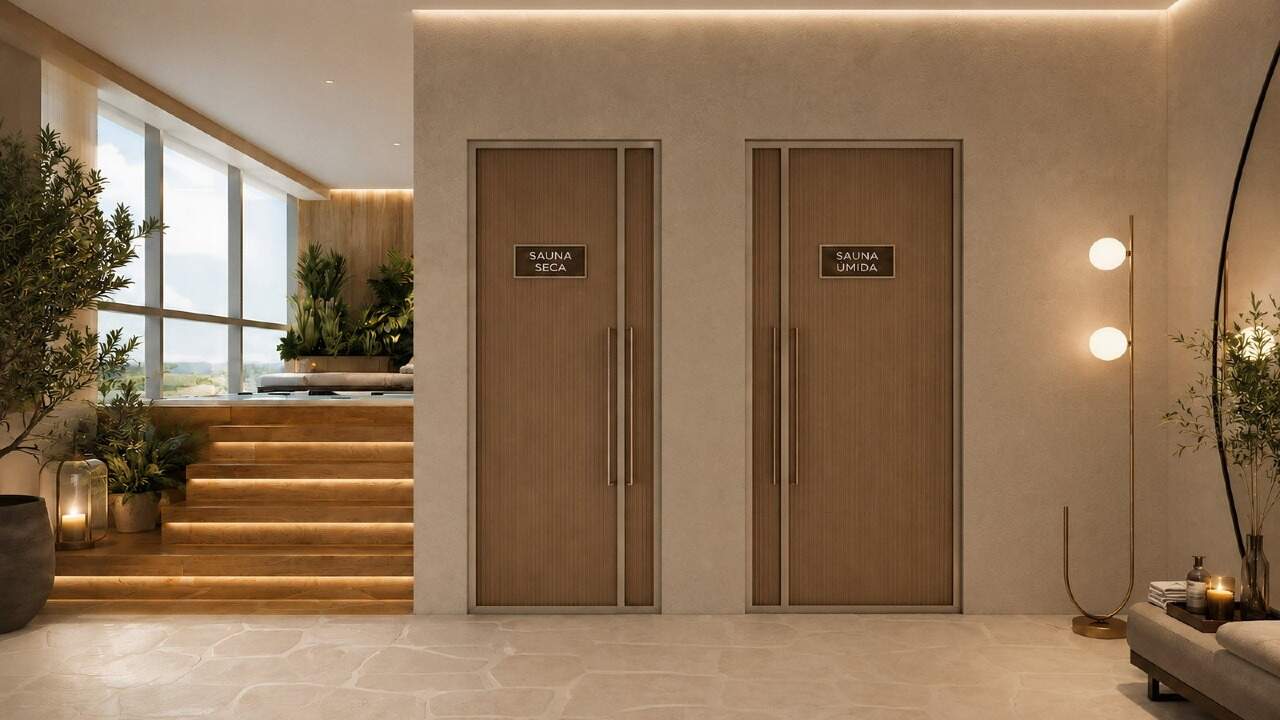 Acesso às saunas seca e úmida do spa (imagem ilustrativa)