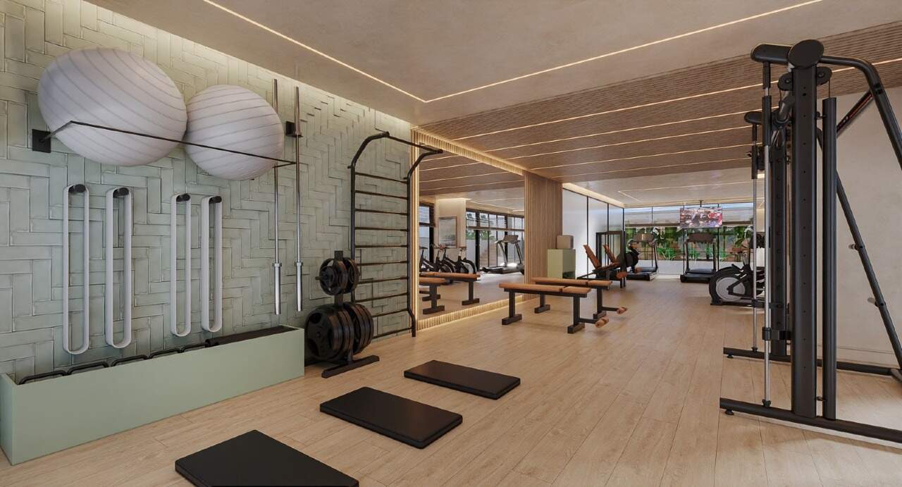 Academia com aparelhos de musculação e cardio (imagem ilustrativa)