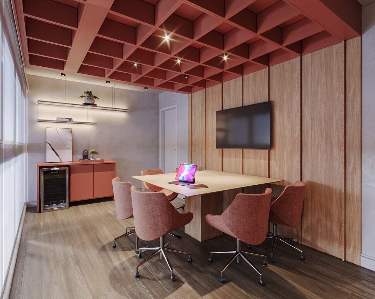 Coworking com sala de reunião (imagem ilustrativa)