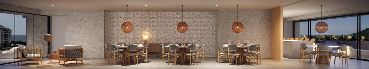 Espaço gourmet integrado ao salão de festas (imagem ilustrativa)