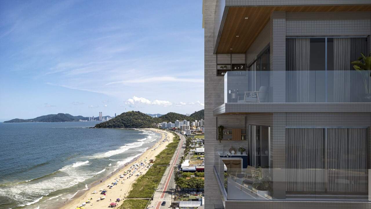 Apartamento à venda no Praia Brava: Vista da Praia Brava a partir da sacada (imagem ilustrativa)