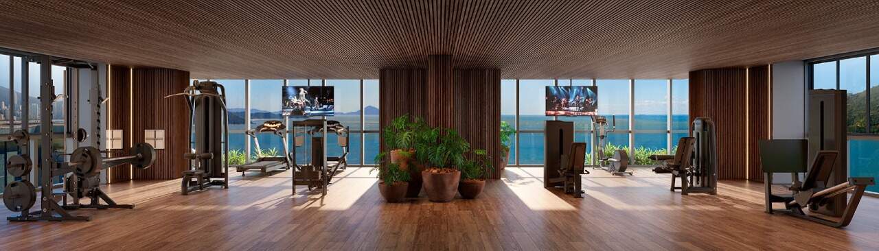 Apartamento à venda no Centro: Fitness Center do Hyde, com cerca de 170 m² e vista para o mar (imagem ilustrativa)