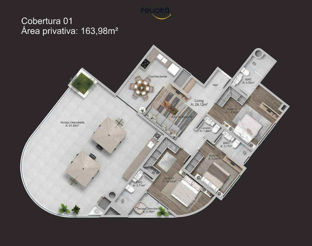 Cobertura de 3 quartos, 166m² no bairro Praia dos Amores, em Balneário Camboriú | Eu Corretor