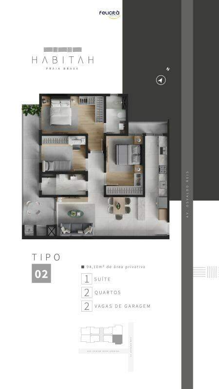 Apartamento de 3 quartos, 94m² no bairro Praia Brava, em Itajaí | Eu Corretor