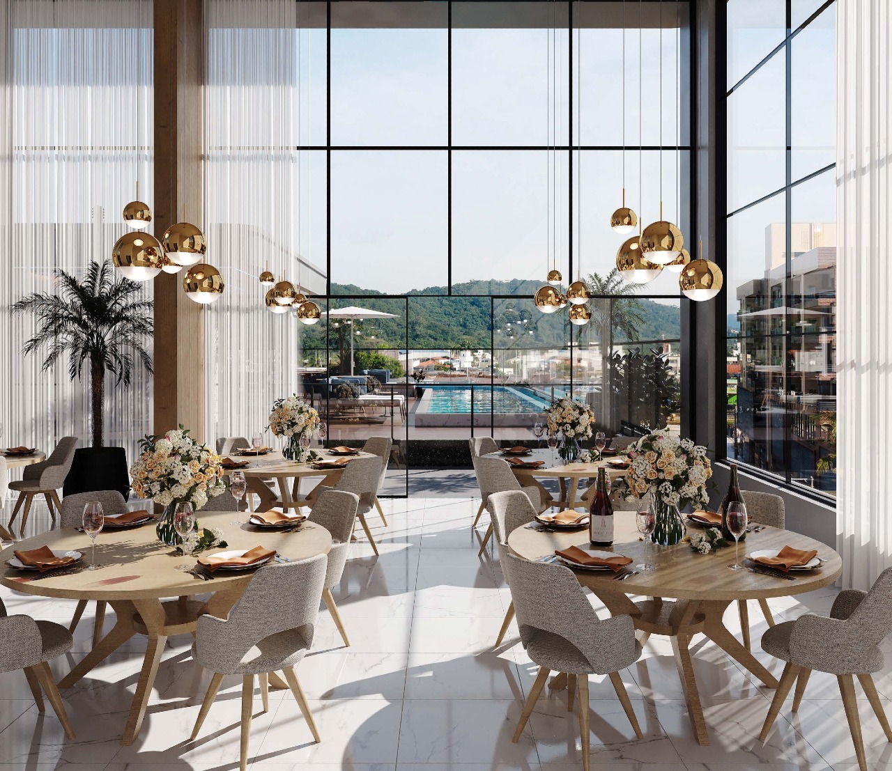 Apartamento à venda no Centro: Salão de festas do Azure Residence (imagem ilustrativa)