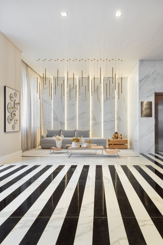 Apartamento à venda no Centro: Hall de entrada do Admirá, entregue decorado e mobiliado