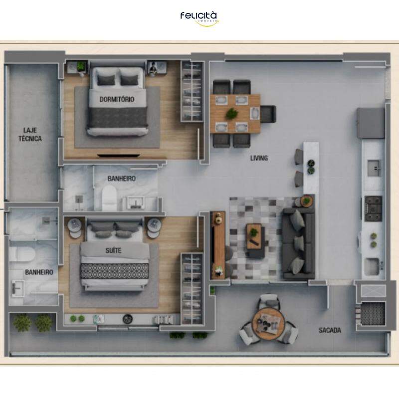 Apartamento de 2 quartos, 77m² no bairro Praia Brava, em Itajaí | Eu Corretor