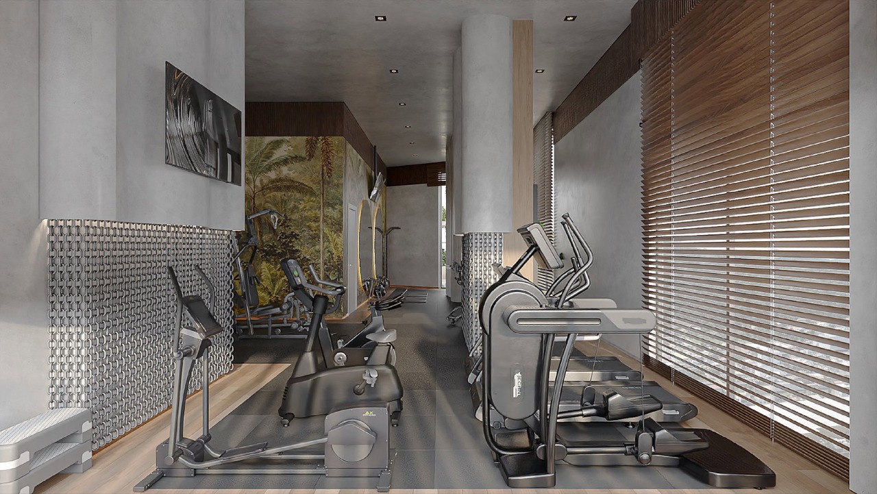 Apartamento à venda no Pioneiros: Academia com aparelhos de cardio e musculação (imagem ilustrativa)