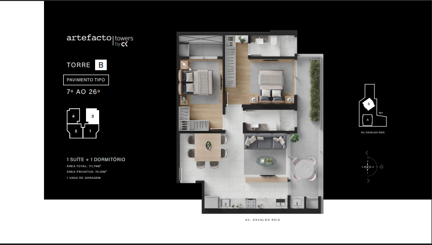 Apartamento de 2 quartos, 78m² no bairro Praia Brava, em Itajaí | Eu Corretor