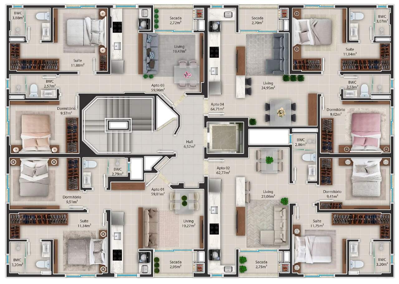 Apartamento de 2 quartos, 63m² no bairro Centro, em Balneário Camboriú | Eu Corretor