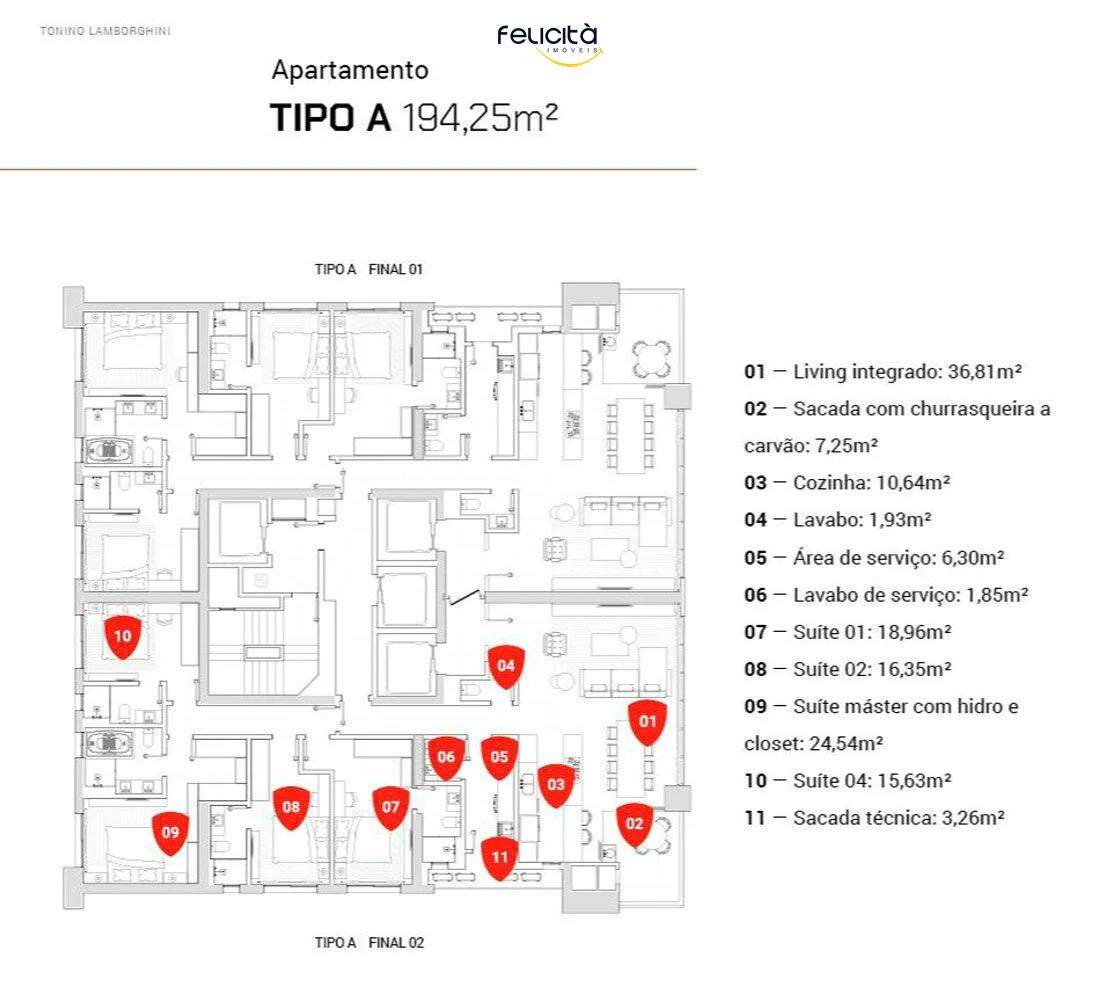 Apartamento de 4 quartos, 194m² no bairro Barra Sul, em Balneário Camboriú | Eu Corretor