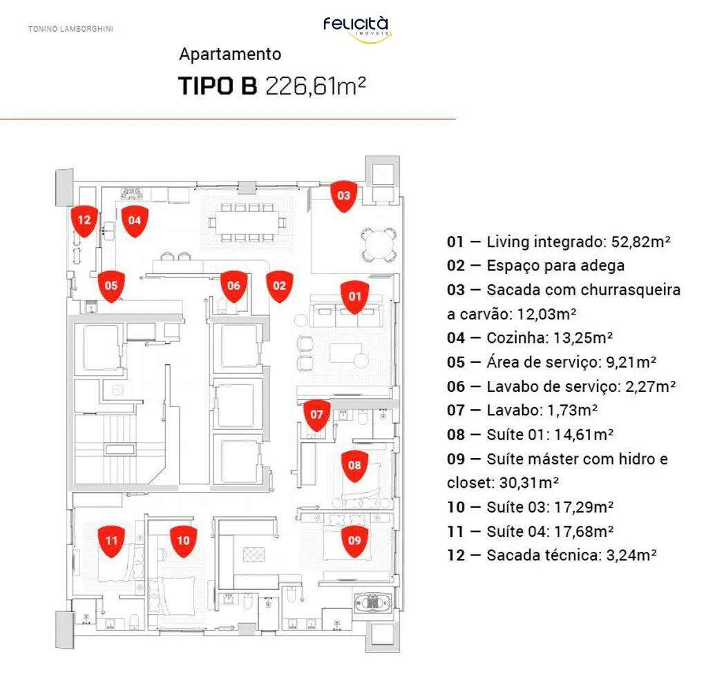 Apartamento de 4 quartos, 226m² no bairro Barra Sul, em Balneário Camboriú | Eu Corretor