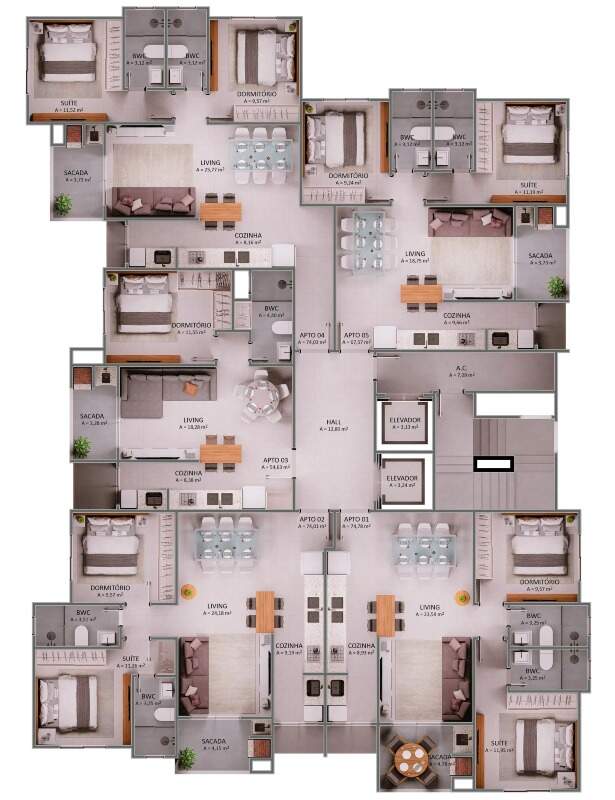 Apartamento de 1 quarto, 54m² no bairro Praia Brava, em Itajaí | Eu Corretor