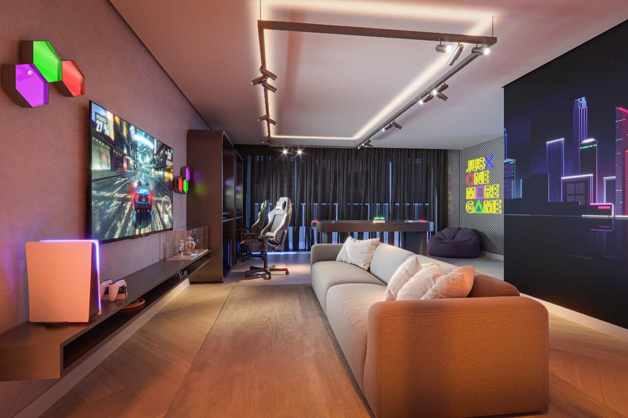 Cobertura à venda no Centro: Lounge teen com espaço de games (imagem ilustrativa)