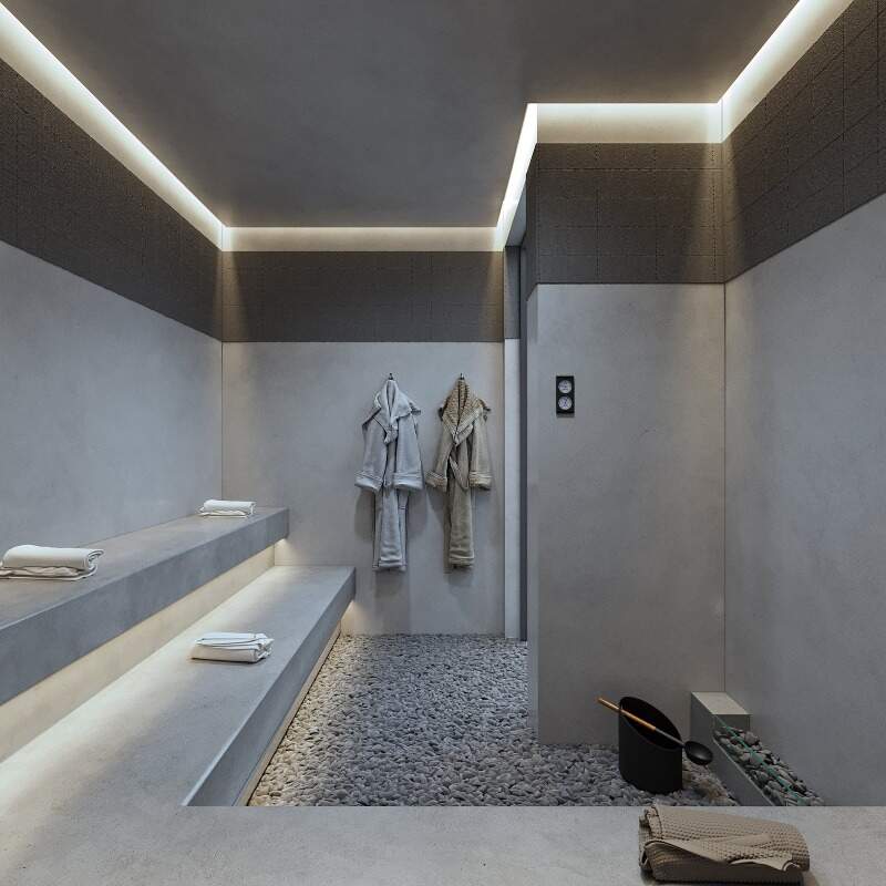 Apartamento à venda no Praia Brava: Sauna úmida do rooftop do Adoratta (imagem ilustrativa)