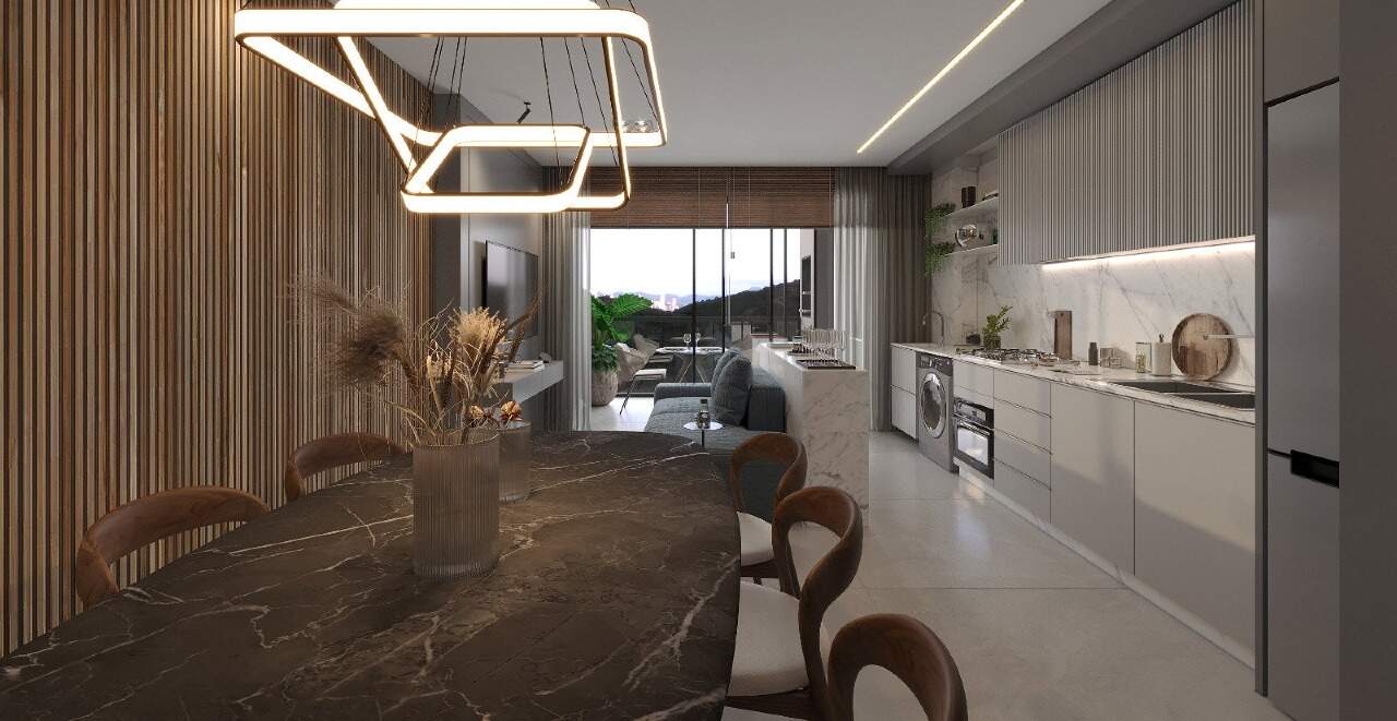 Apartamento à venda no Praia Brava: Jantar e cozinha integrados do final 04 do Adoratta (imagem ilustrativa)