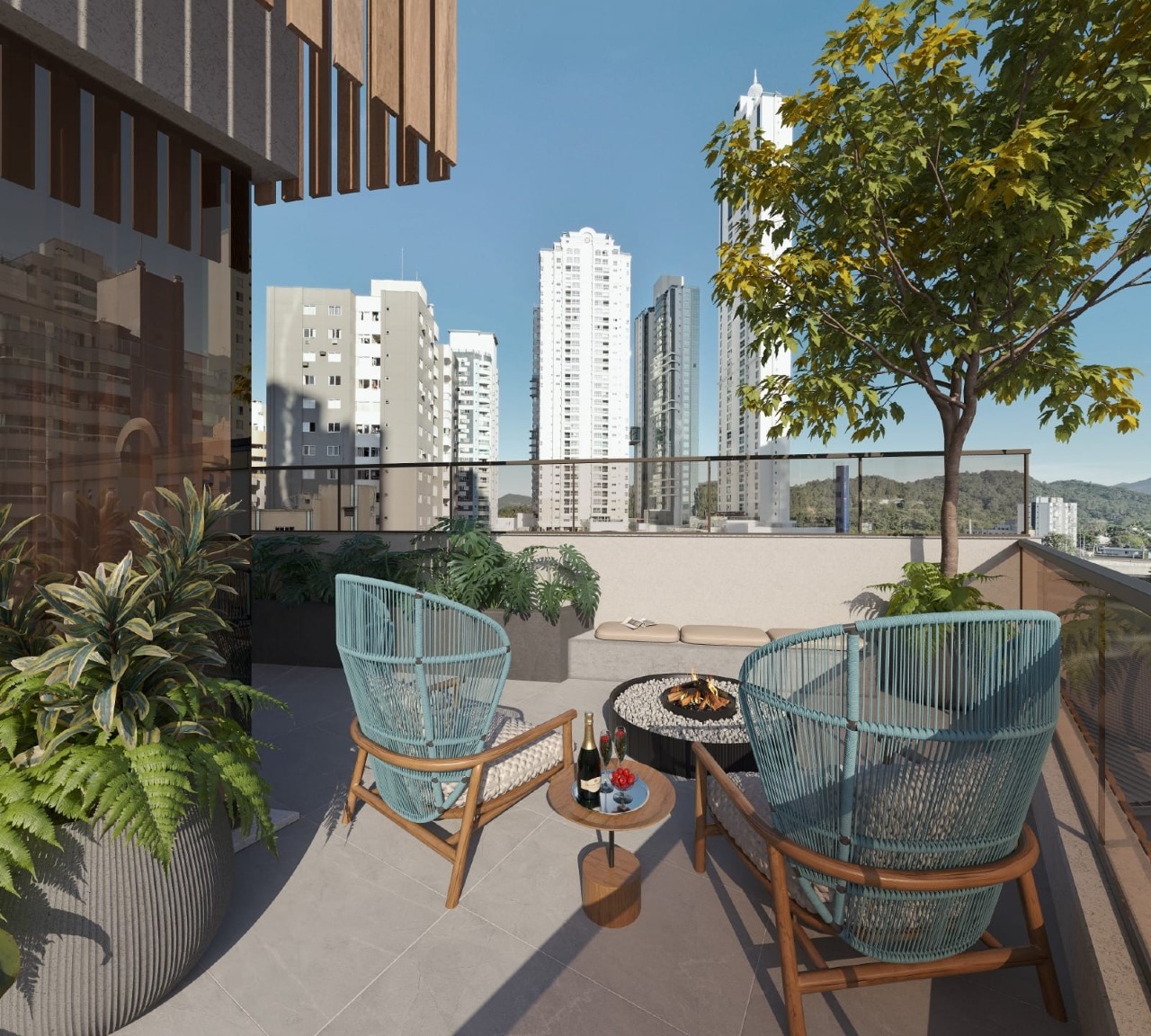 Apartamento à venda no Centro: Perspectiva de área externa do projeto (imagem ilustrativa)