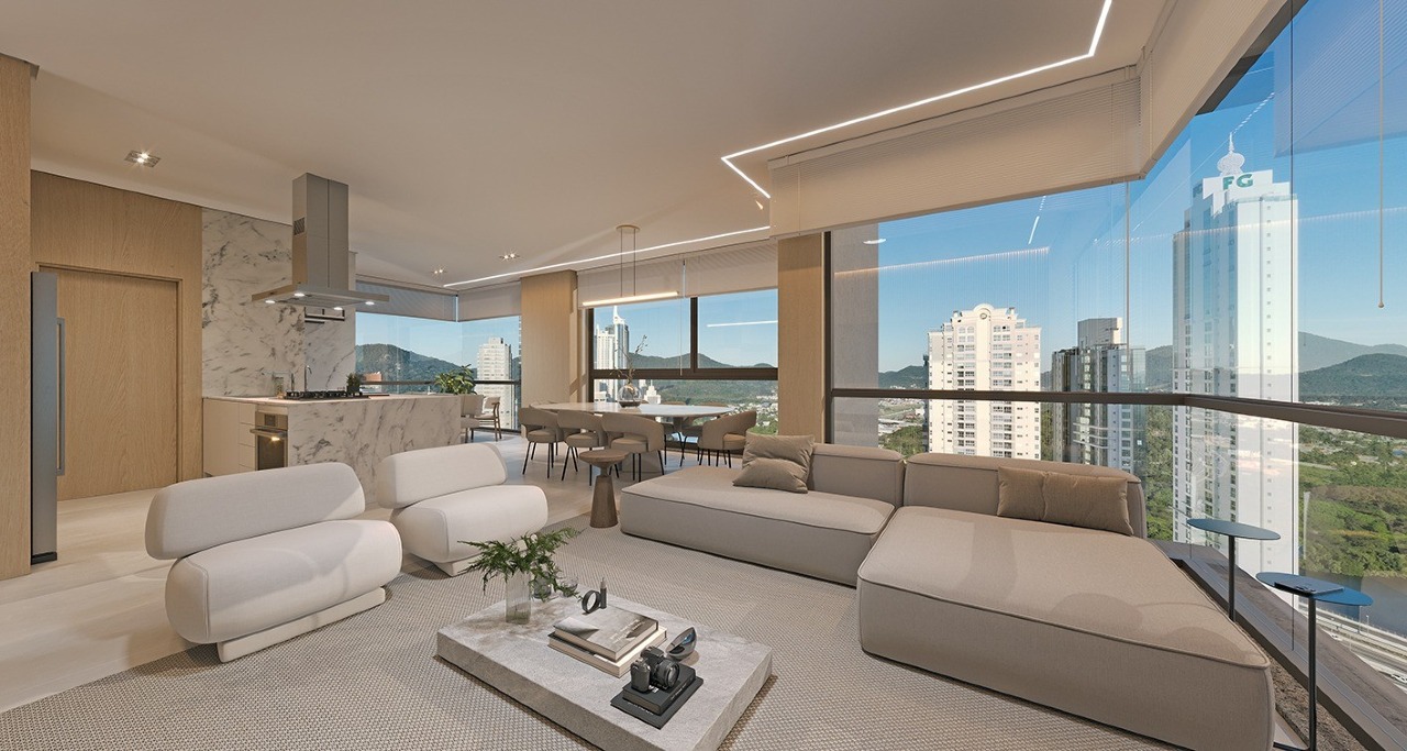 Apartamento à venda no Centro: Perspectiva do living do projeto (imagem ilustrativa)