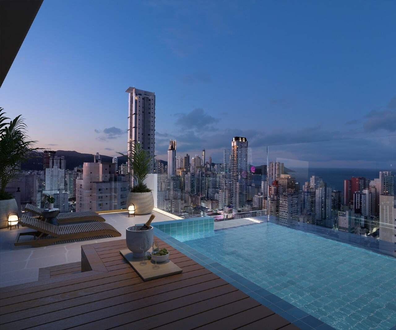 Cobertura à venda no Centro: Terraço do duplex (imagem ilustrativa)