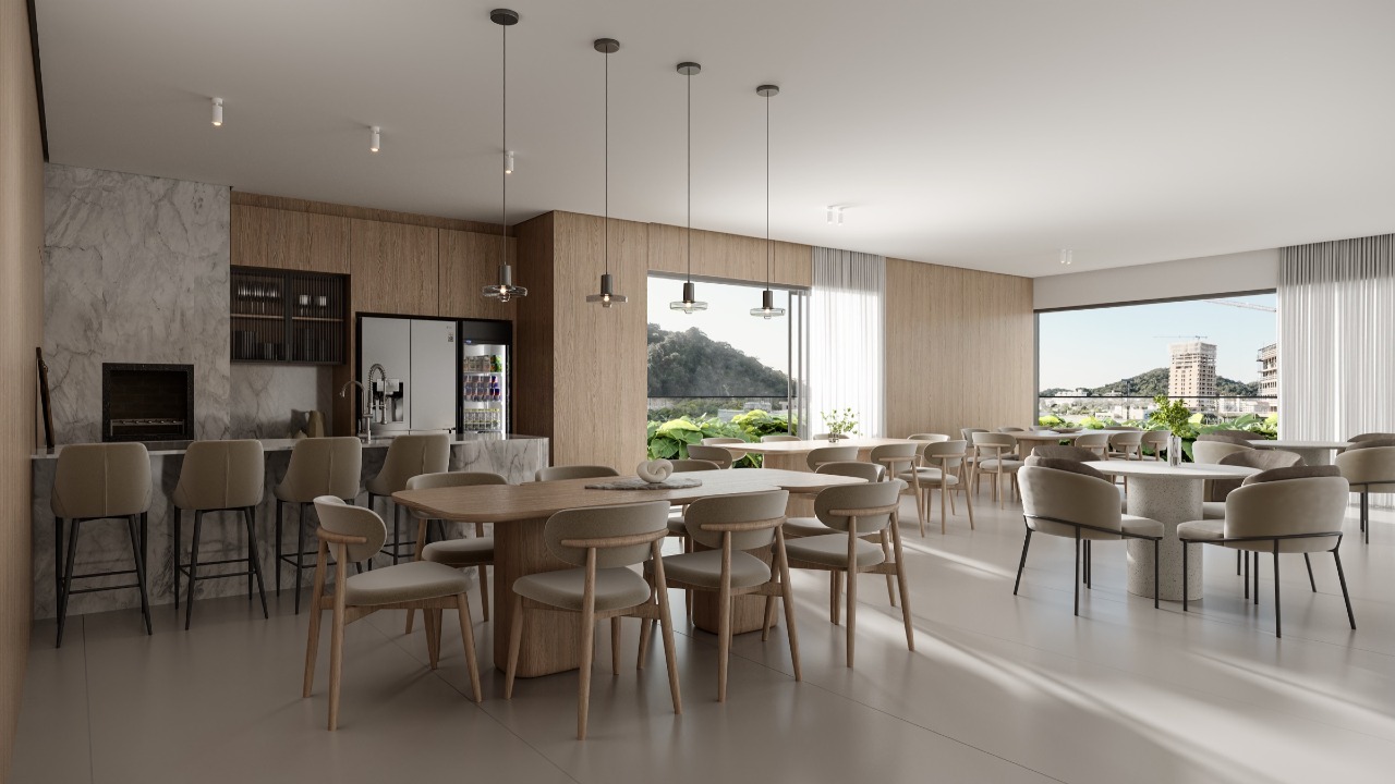 Apartamento à venda no Praia Brava: Salão de festas do Residencial Positano