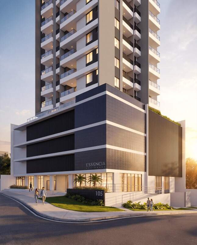 Apartamento à venda no Fazenda: Fachada do Essência Residence na esquina das ruas Olindina e Clotilde (imagem ilustrativa)