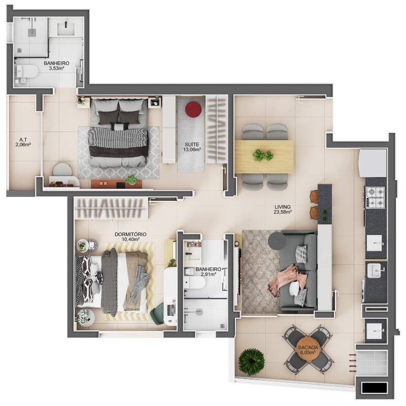 Apartamento de 2 quartos, 74m² no bairro Fazendinha, em Itajaí | Eu Corretor