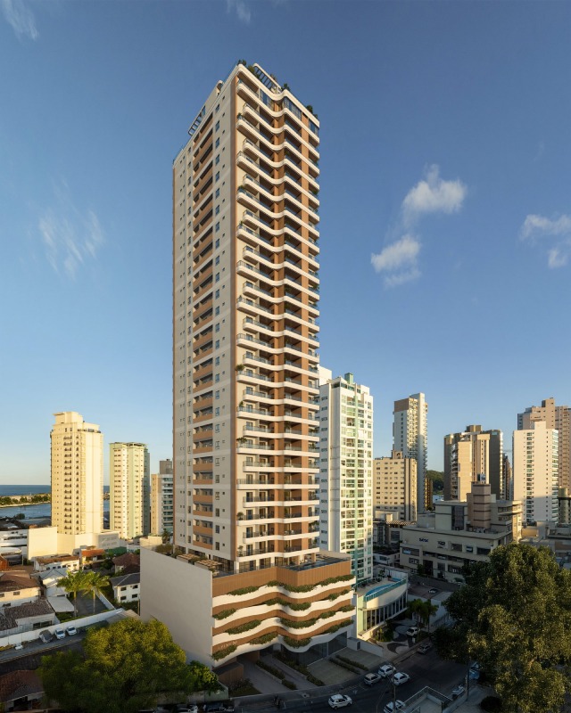 Apartamento à venda no Centro: Torre do NF Harmonic entre os prédios do Centro de Itajaí, em fotomontagem (imagem ilustrativa)