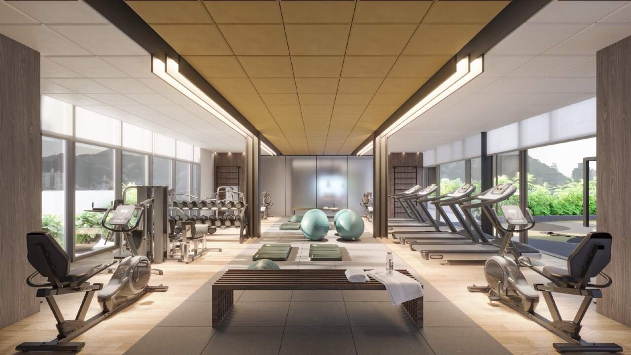 Apartamento diferenciado à venda no Fazenda: Academia do Chelsea 922, com esteiras, bicicletas e aparelhos (imagem ilustrativa)
