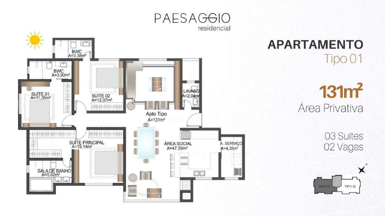 Apartamento de 3 quartos, 131m² no bairro Centro, em Balneário Camboriú | Eu Corretor