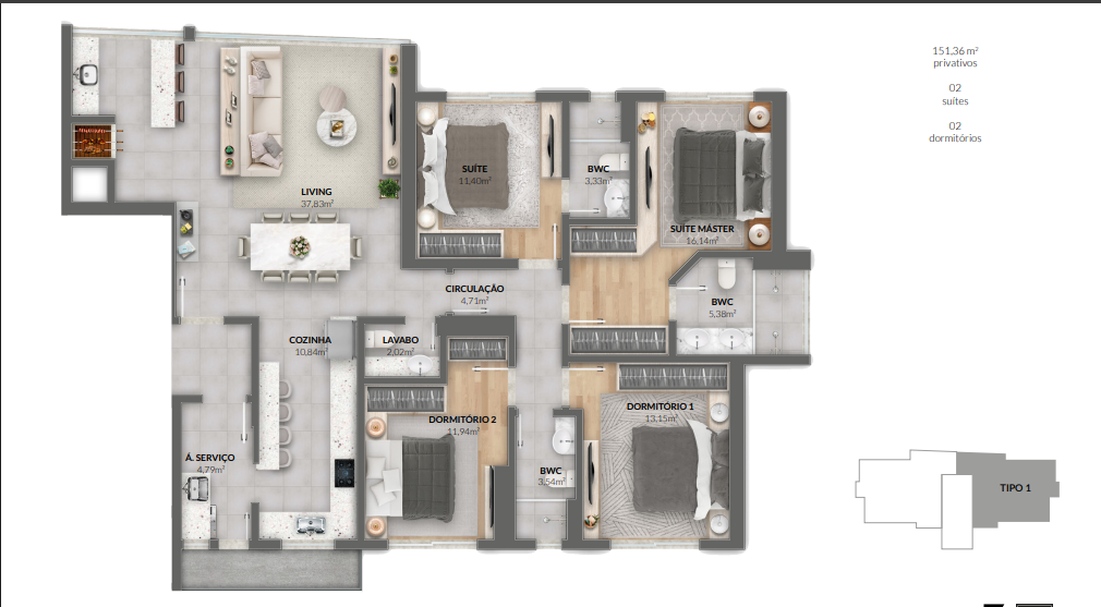 Apartamento de 4 quartos, 151m² no bairro Centro, em Balneário Camboriú | Eu Corretor