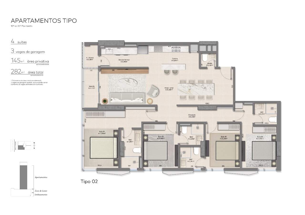 Apartamento de 3 quartos, 145m² no bairro Pioneiros, em Balneário Camboriú | Eu Corretor